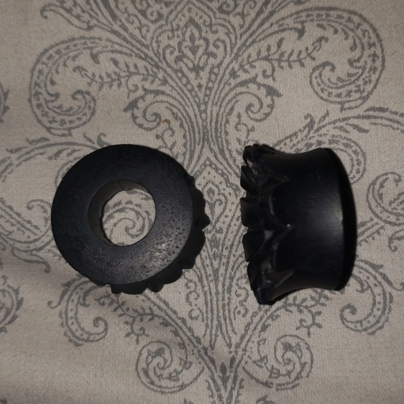 1" Black Wooden Lotus Gauges - Picture 2 of 4